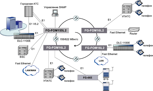 Схема применения FlexGain FOM16L2